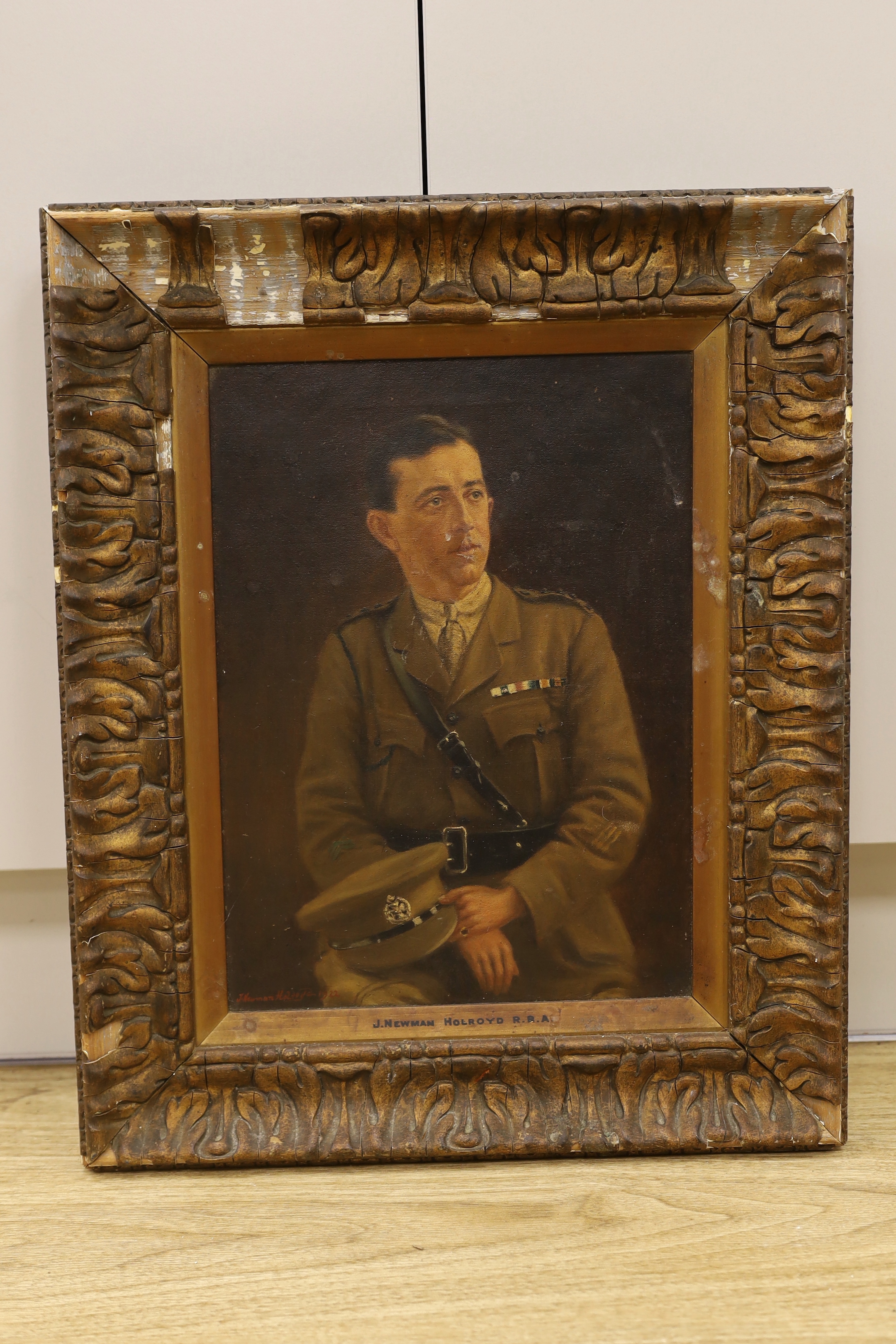 John Newman Holroyd RBA (1881-1954), oil on canvas, Portrait of an army officer, signed and dated 1922, 37 x 27cm